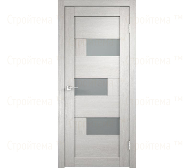 Дверь межкомнатная остекленная Velldoris DOMINO 1 Дуб белый/Мателюкс
