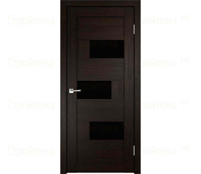 Дверь межкомнатная остекленная Velldoris DOMINO 1 Венге/Лакобель черное