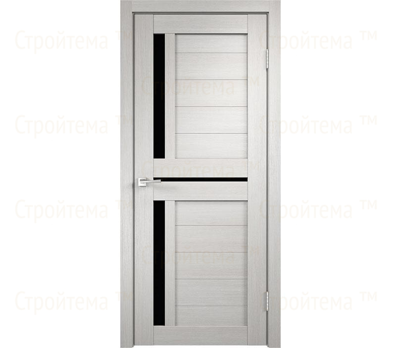Дверь межкомнатная остекленная Velldoris Duplex 3 Дуб белый/Лакобель черное