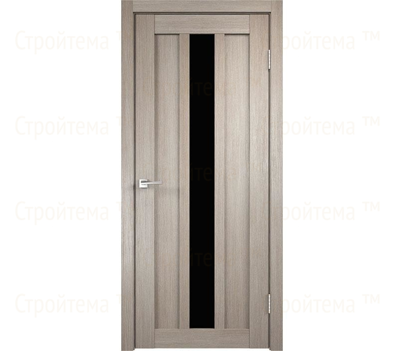 Дверь межкомнатная остекленная Velldoris INTERI 3/1 Капучино/Лакобель черное