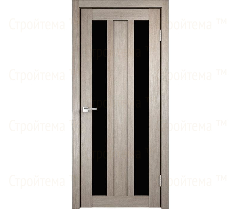 Дверь межкомнатная остекленная Velldoris INTERI 3/2 Капучино/Лакобель черное