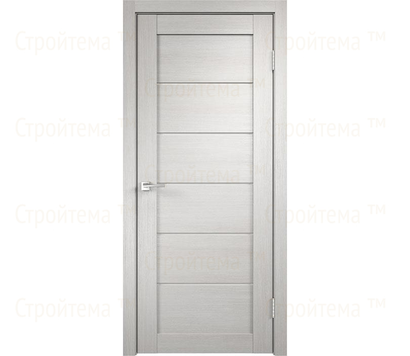 Дверь межкомнатная остекленная Velldoris LINEA 1 Дуб белый/Лакобель белое