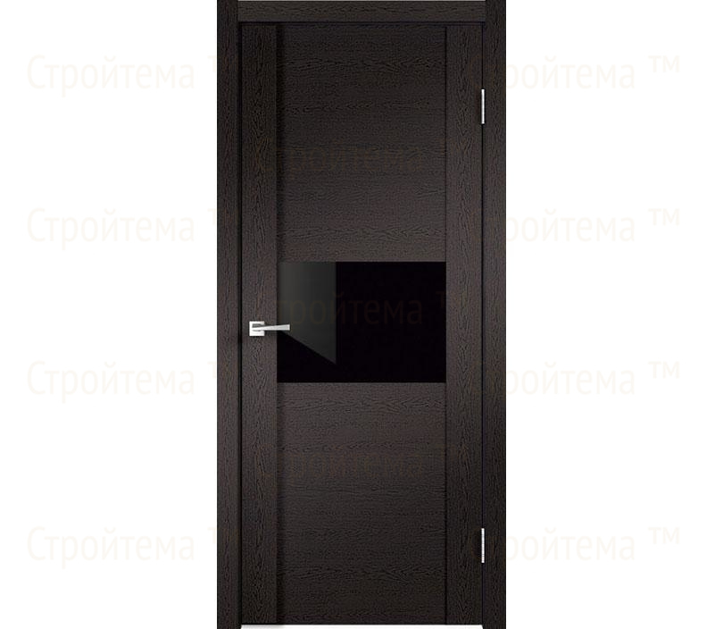 Дверь межкомнатная остекленная Velldoris MODERN 1 Дуб черный/Лакобель черное