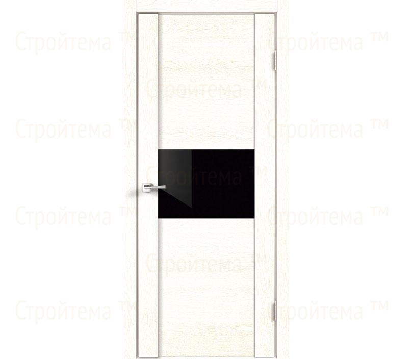 Дверь межкомнатная остекленная Velldoris MODERN 1 Белый ясень/Лакобель черное