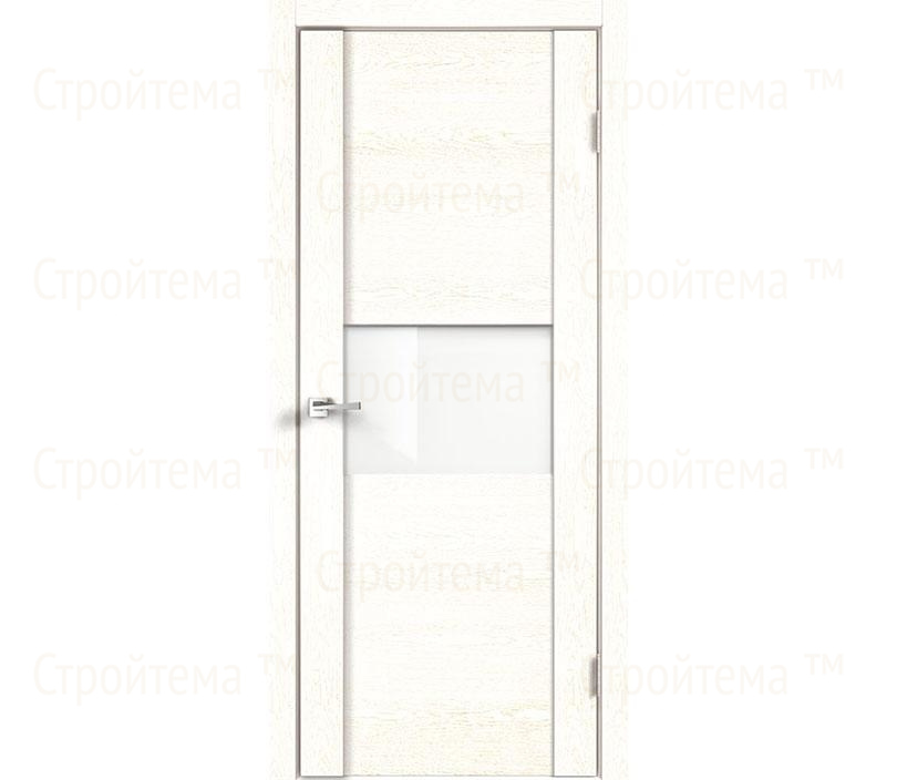 Дверь межкомнатная остекленная Velldoris MODERN 1 Белый ясень/Лакобель белое