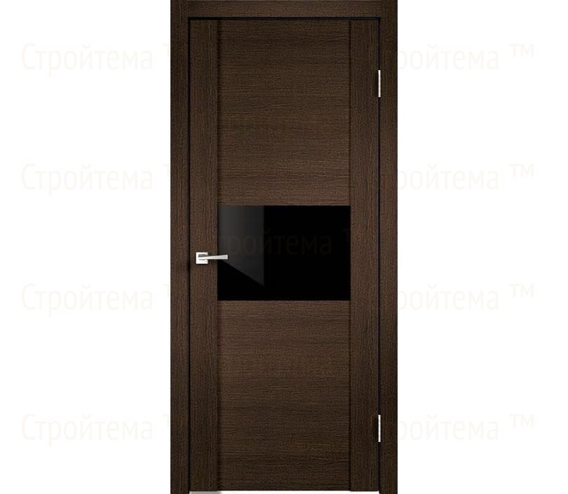 Дверь межкомнатная остекленная Velldoris MODERN 1 Мокка/Лакобель черное