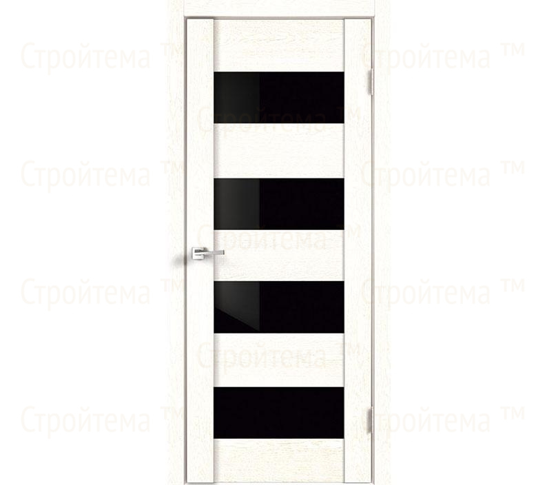 Дверь межкомнатная остекленная Velldoris MODERN 4 Белый ясень/Чёрное