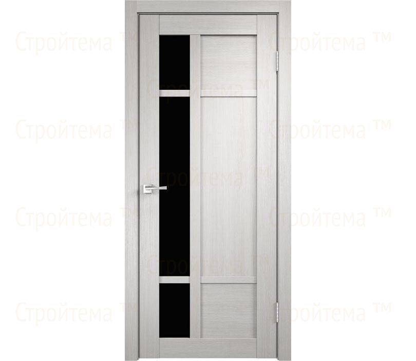 Дверь межкомнатная остекленная Velldoris PROVANCE 2 Дуб белый/Лакобель черное