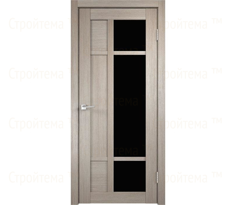 Дверь межкомнатная остекленная Velldoris PROVANCE 3 Капучино/Лакобель черное