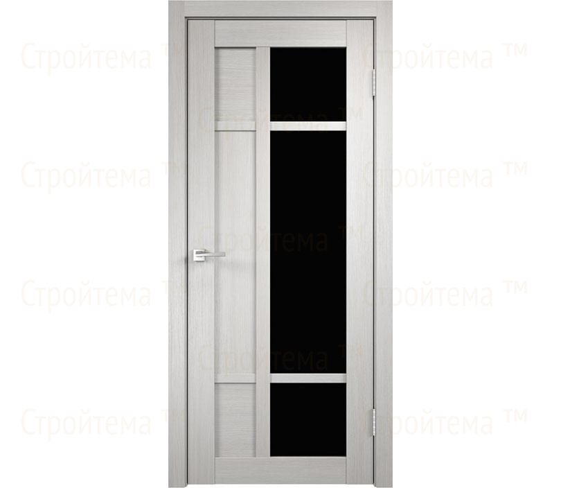 Дверь межкомнатная остекленная Velldoris PROVANCE 3 Дуб белый/Лакобель черное