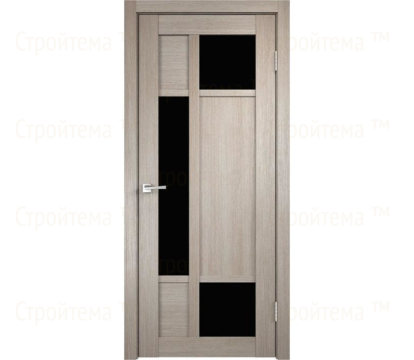 Дверь межкомнатная остекленная Velldoris PROVANCE 4 Капучино/Лакобель черное