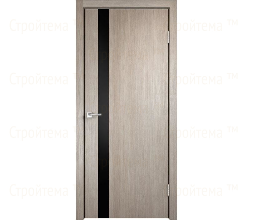 Дверь межкомнатная остекленная Velldoris SMART Z1 Капучино/Лакобель черное