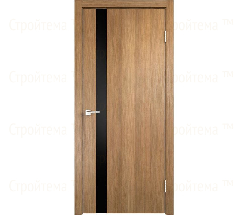Дверь межкомнатная остекленная Velldoris SMART Z1 Дуб золотой/Лакобель черное