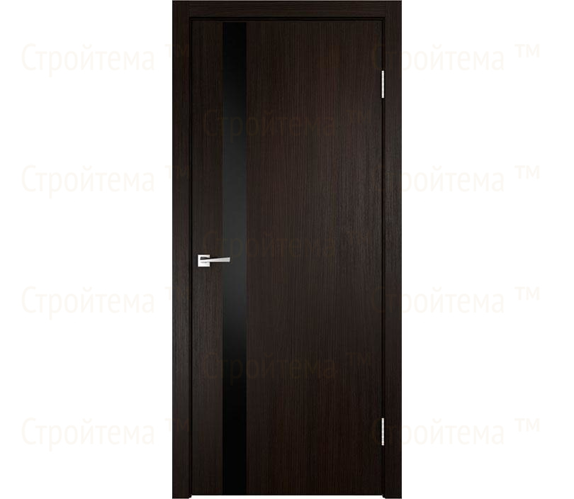 Дверь межкомнатная остекленная Velldoris SMART Z1 Венге/Лакобель черное