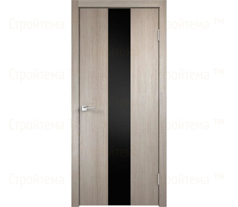Дверь межкомнатная остекленная Velldoris SMART Z2 Капучино/Лакобель черное