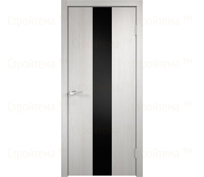 Дверь межкомнатная остекленная Velldoris SMART Z2 Дуб белый/Лакобель черное