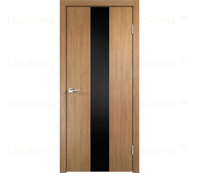 Дверь межкомнатная остекленная Velldoris SMART Z2 Дуб золотой/Лакобель черное