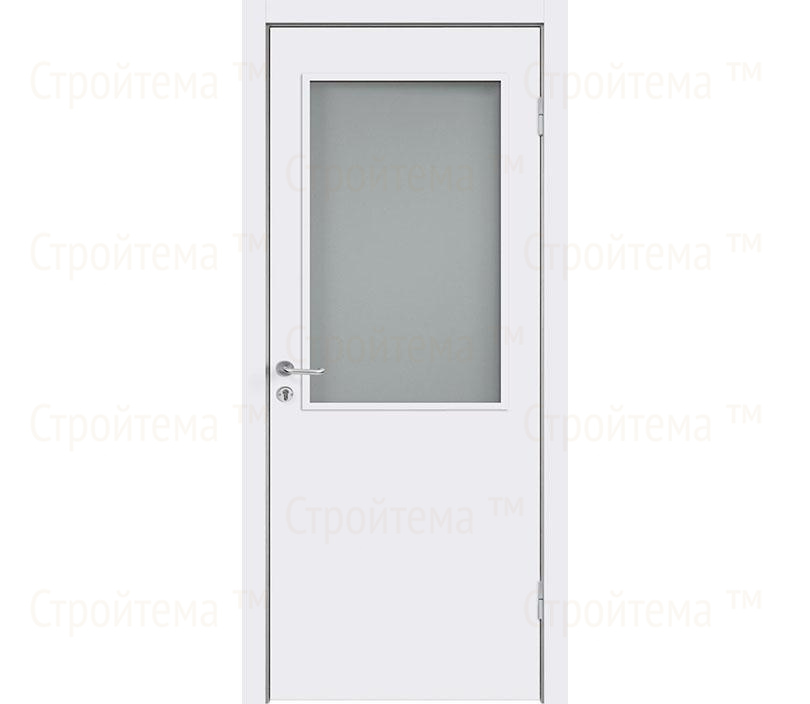 Дверь межкомнатная Dveriline SMART L1 в эмали облегченная Белая/Стекло мателюкс