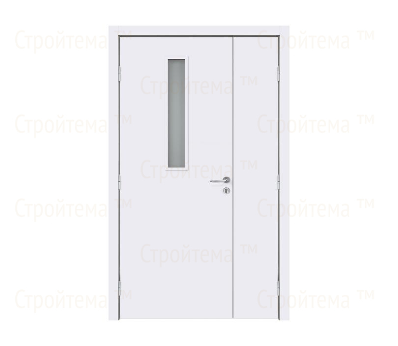 Противопожарная дверь Dveriline SMART FIRE 9% EIS30/38dB крашеная Белая полуторастворчатая