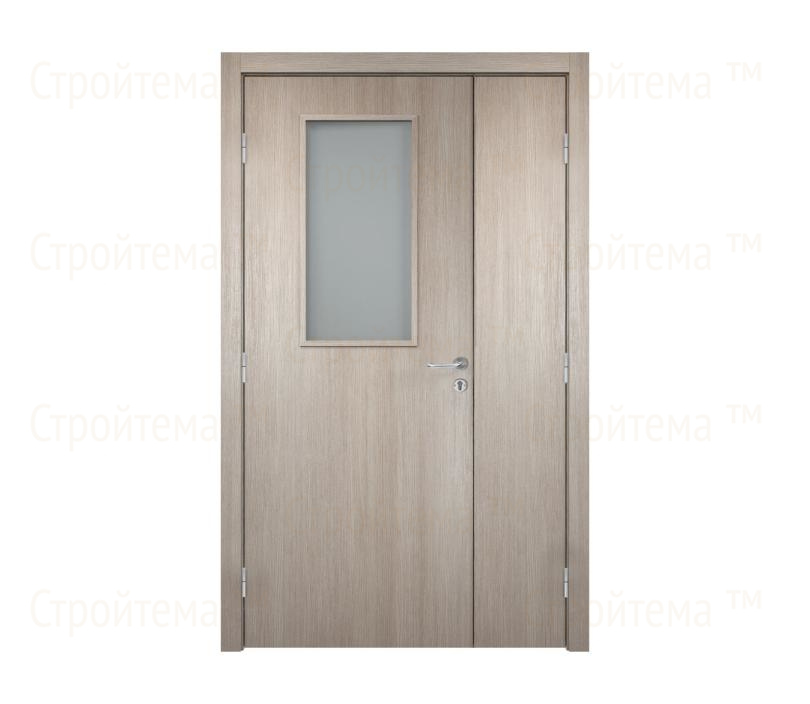 Противопожарная дверь Dveriline SMART FIRE 25% EIS30/38dB экошпон Капучино полуторастворчатая