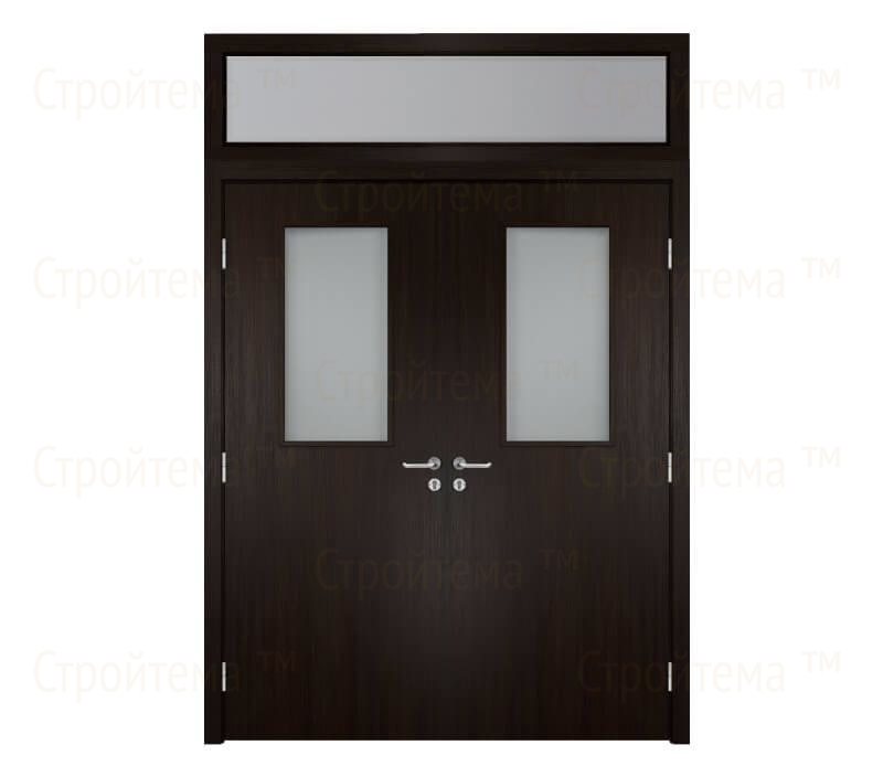 Противопожарная дверь с верхней фрамугой Dveriline SMART FIRE 25% EIS60/42dB CPL Дуглас тёмный