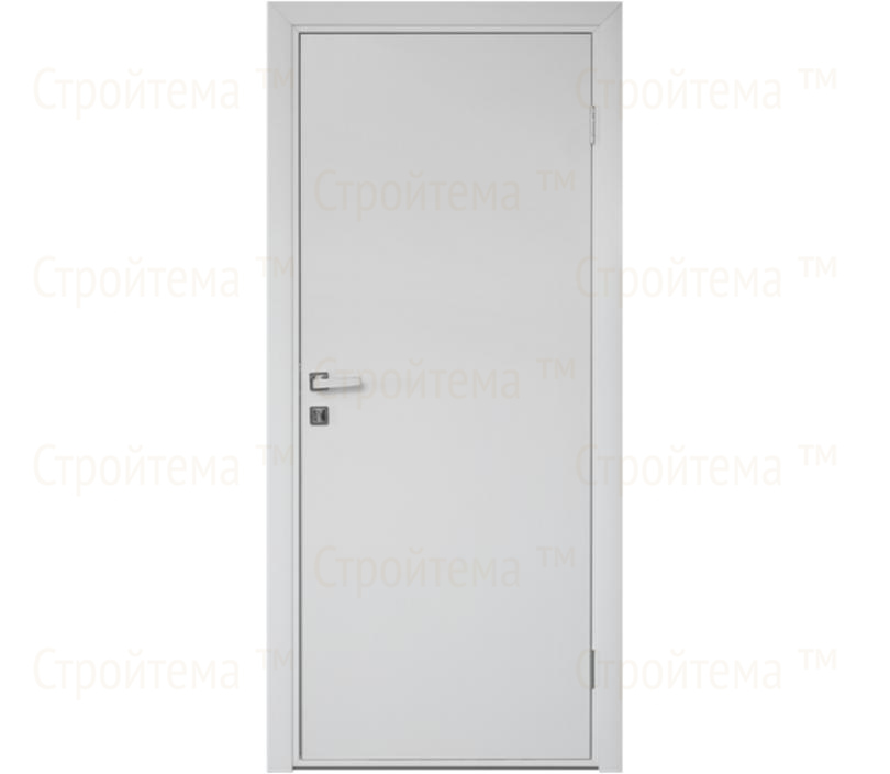 Влагостойкая дверь ПВХ EtaDoor гладкая белая одностворчатая с ПВХ кромкой