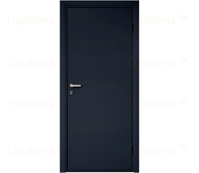Влагостойкая дверь ПВХ EtaDoor глухая цвет антрацит одностворчатая с алюминиевой кромкой